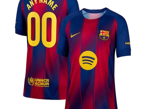 Barcelona Nike Youth 2025/26 Home Replica Custom Jersey - Blue