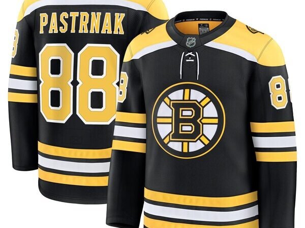David Pastrnak Boston Bruins  Home Premium Jersey - Black/White
