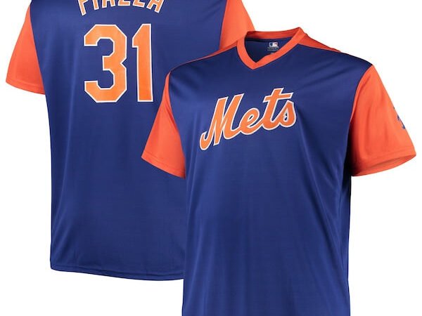 Mike Piazza New York Mets Cooperstown Collection Replica Player Jersey - Royal/Orange