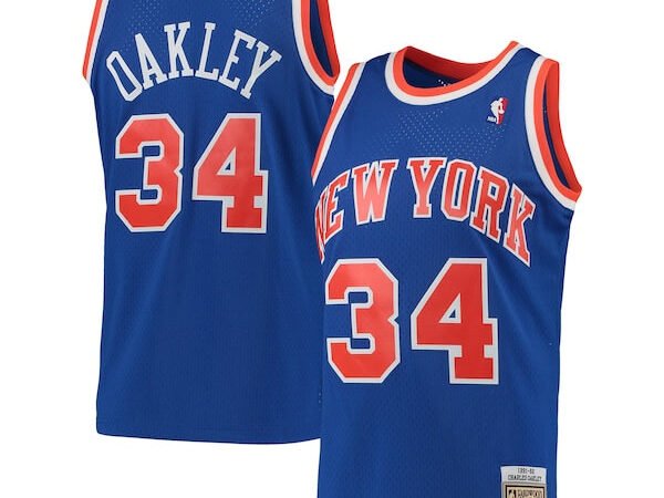 Charles Oakley New York Knicks Hardwood Classics Swingman Jersey - Blue