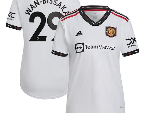 Aaron Wan-Bissaka Manchester United adidas Women's 2022/23 Away Replica Player Jersey - White