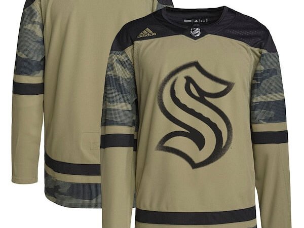 Seattle Kraken adidas Military Appreciation Team Authentic Practice Jersey - Camo
