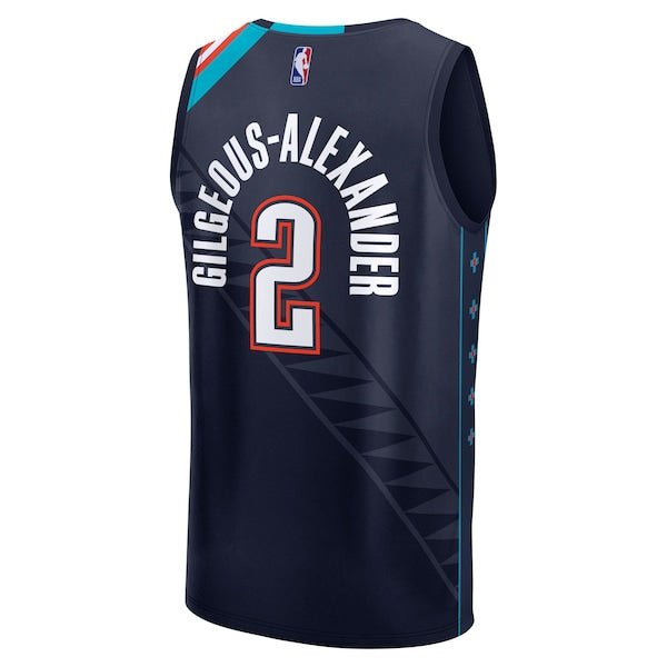 Shai Gilgeous-Alexander Oklahoma City Thunder Youth 2025/26 City Edition Fast Break Jersey - Navy