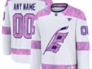 Carolina Hurricanes  2024 Hockey Fights Cancer Custom Practice Jersey - White