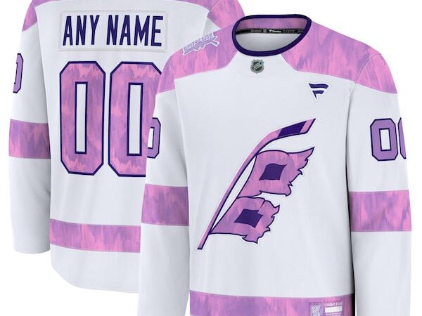Carolina Hurricanes  2024 Hockey Fights Cancer Custom Practice Jersey - White