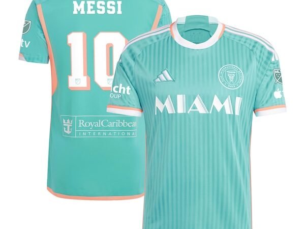 Lionel Messi Inter Miami CF adidas 2024 Archive Authentic Jersey - Aqua