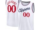 LA Clippers  Youth Fast Break Custom Replica Jersey - White  - Association Edition/Navy/Red