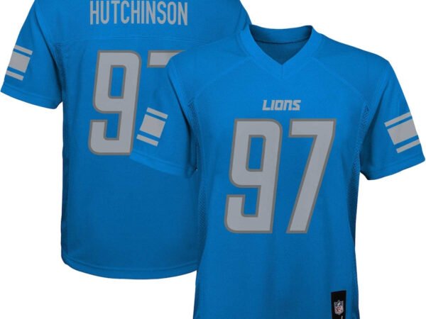 Aidan Hutchinson Detroit Lions Youth Replica Player Jersey - Blue