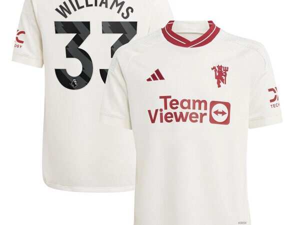 Brandon Williams Manchester United adidas Youth 2023/24 Third Replica Player Jersey - White