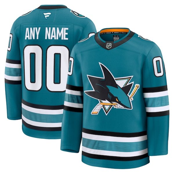 San Jose Sharks Home Premium Custom Jersey - Teal