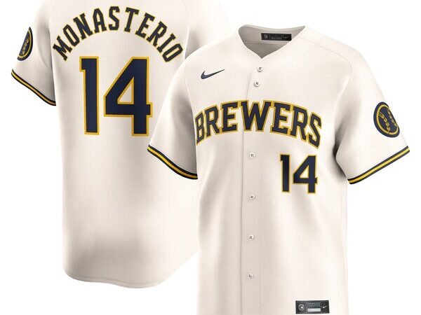 Andruw Monasterio Milwaukee Brewers Nike Home Limited Player Jersey - Cream