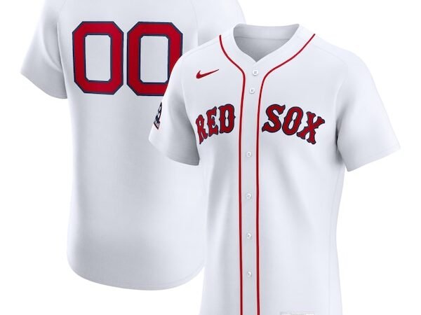 Boston Red Sox Nike Home Elite Sponsor Patch Custom Jersey - White