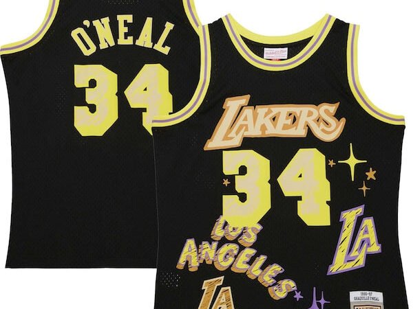 Shaquille O'Neal Los Angeles Lakers  1996/97 Swingman Sidewalk Sketch Jersey - Black