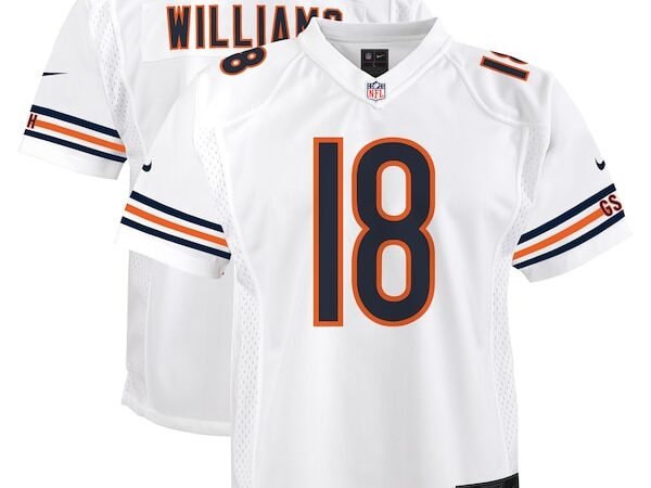Caleb Williams Chicago Bears Nike Youth White Game Jersey - White/Navy
