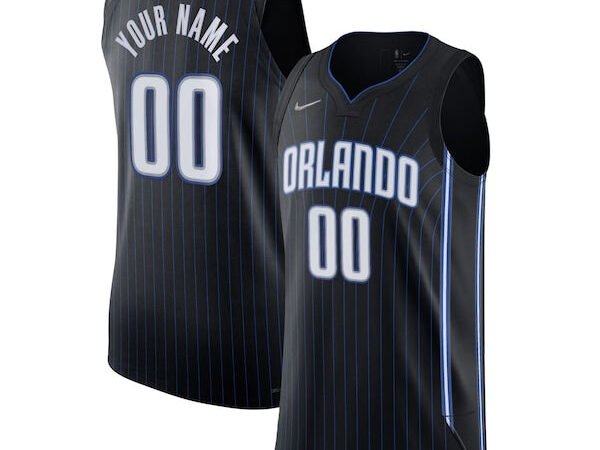 Orlando Magic Nike 2021/22 Diamond Authentic Custom Jersey - Icon Edition - Black