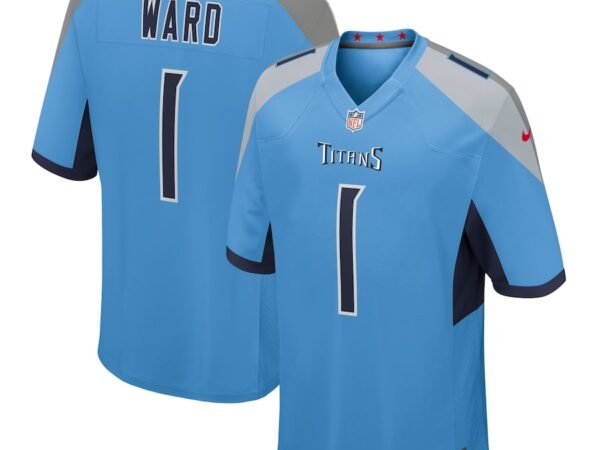 Cameron Ward Tennessee Titans Nike 2025 NFL Draft First Round Pick No. 1 Game Jersey - Light Blue