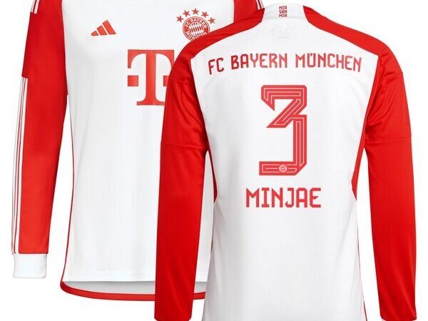 Kim Min-jae Bayern Munich adidas 2023/24 Home Replica Long Sleeve Jersey - White