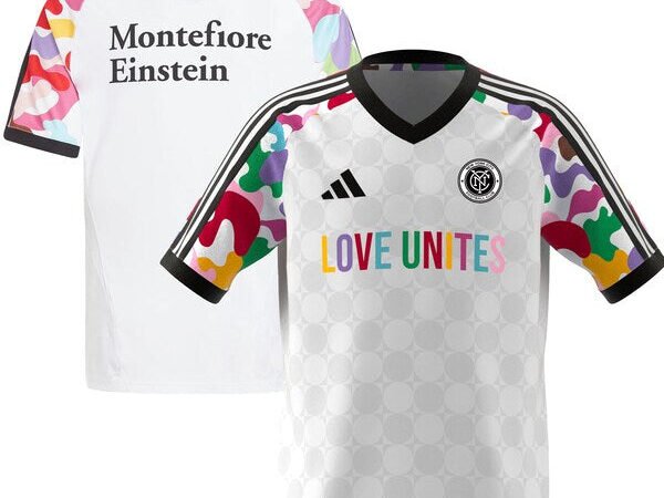 New York City FC adidas Youth 2024 Pride Pre-Match Top - White