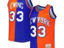 Patrick Ewing New York Knicks Hardwood Classics 1991/92 Split Swingman Jersey - Blue/Orange