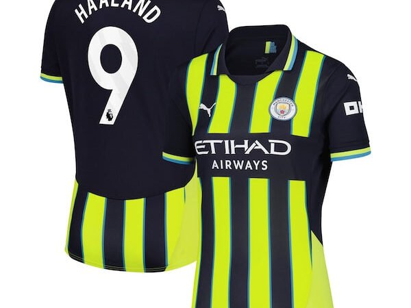 Erling Haaland Manchester City Puma Women's 2024/25 Away Replica Player Jersey - Navy