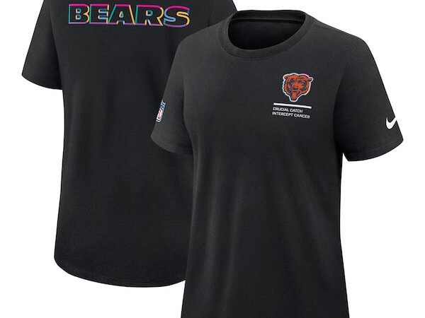 Chicago Bears Nike Women's 2025 NFL Crucial Catch Tri-Blend Dri-FIT T-Shirt - Black