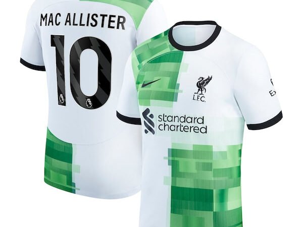 Alexis Mac Allister Liverpool Nike 2023/24 Away Replica Player Jersey - White/Red