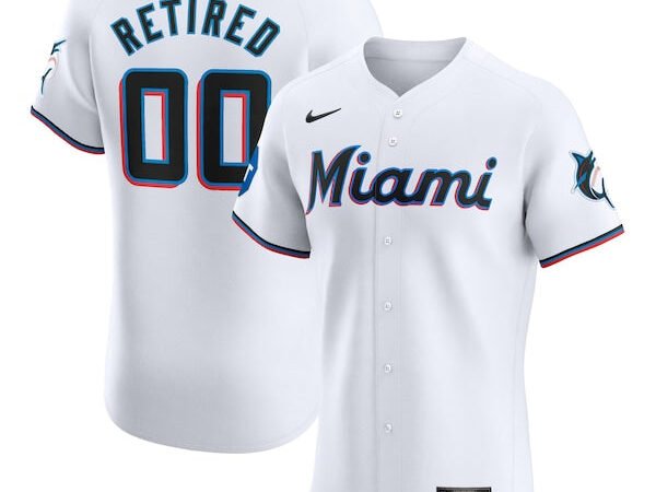 Miami Marlins Nike Home Elite Pick-A-Player Retired Roster Patch Jersey - White