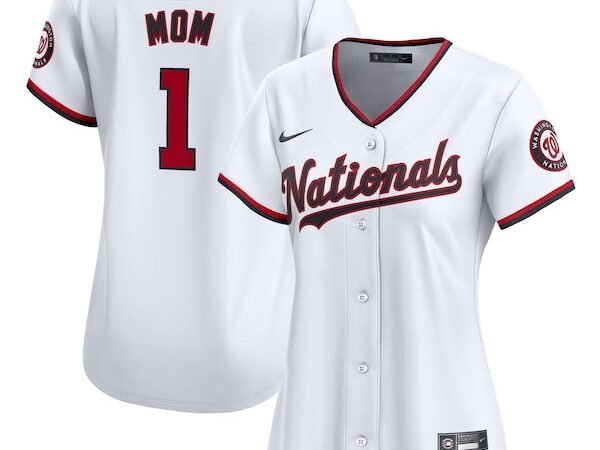 Washington Nationals Nike Women's #1 Mom Home Limited Jersey - White