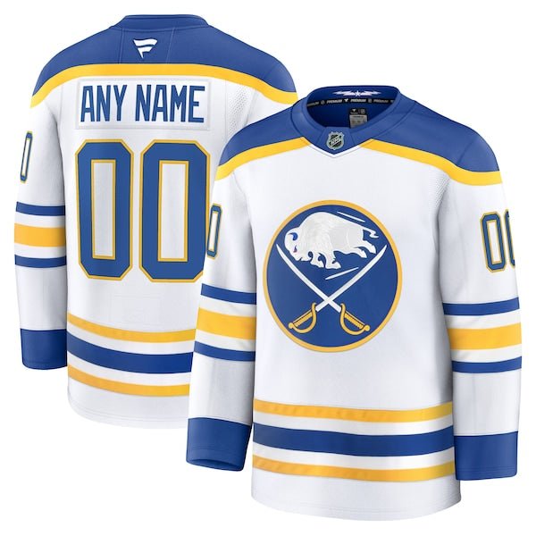 Buffalo Sabres Away Premium Custom Jersey - White/Black/Royal