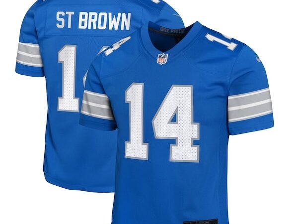 Amon-Ra St. Brown Detroit Lions Nike Youth Team Player Game Jersey - Blue