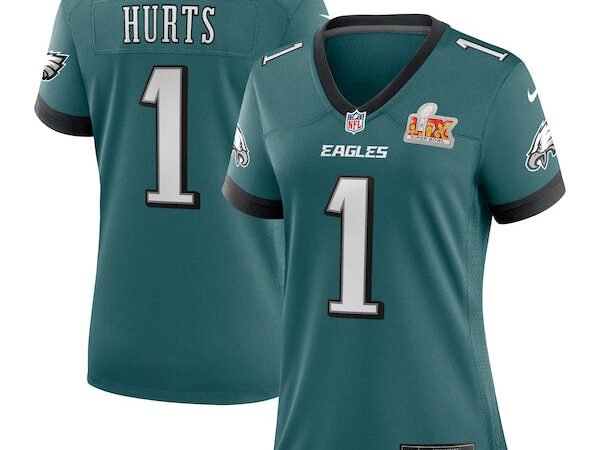 Jalen Hurts Philadelphia Eagles Nike Women's Super Bowl LIX Game Player Jersey - Midnight Green