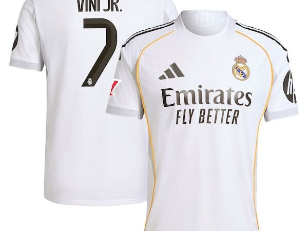 Vini Jr. Los Merengues adidas 2025/26 Home Authentic Jersey - White/Blue