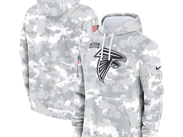 Atlanta Falcons Nike 2024 Salute to Service Club Fleece Pullover Hoodie - Arctic Camo