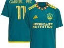 Gabriel Pec LA Galaxy adidas Youth 2024 LA Kit Replica Player Jersey - Green