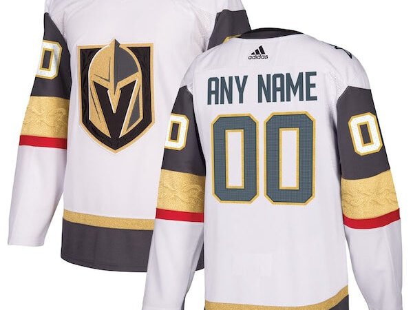 Vegas Golden Knights adidas Away Authentic Custom Jersey - White