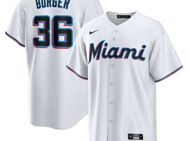 Jake Burger Miami Marlins Nike   Home Replica Team Jersey - White