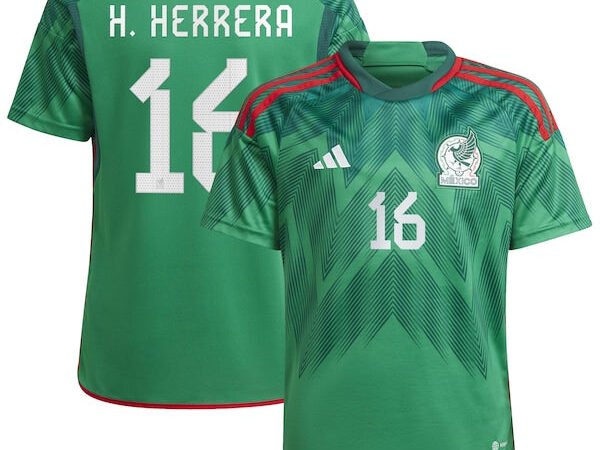Héctor Herrera Mexico National Team adidas Youth 2022/23 Home Replica Player Jersey - Green