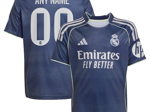 Los Merengues adidas Youth 2025/26 Away Replica Custom Jersey - Blue/White