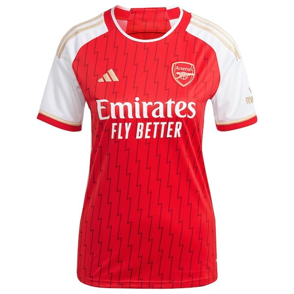 Bukayo Saka Arsenal adidas Women's 2023/24 Home Replica Player Jersey - Red/Green/Yellow