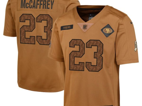 Christian McCaffrey San Francisco 49ers Nike Youth 2023 Salute To Service Limited Jersey - Brown
