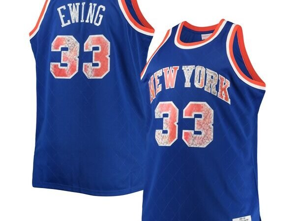 Patrick Ewing New York Knicks Big & Tall 1991/92 NBA 75th Anniversary Diamond Swingman Jersey - Blue