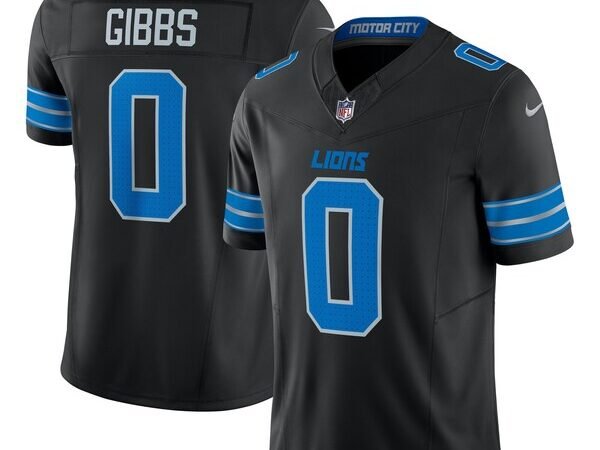 Jahmyr Gibbs Detroit Lions Nike 2nd Alternate Vapor F.U.S.E. Limited Jersey - Black/Blue/White
