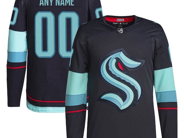 Seattle Kraken adidas  Home  Primegreen Authentic Custom Jersey - Navy