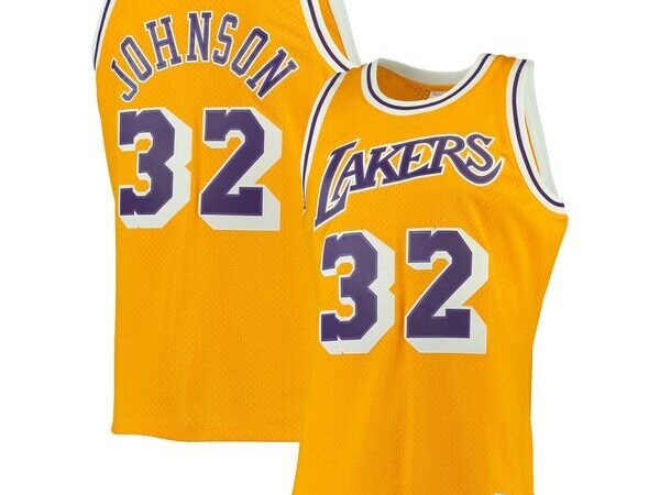 Magic Johnson Los Angeles Lakers 1984/85 Big & Tall Hardwood Classics Swingman Jersey - Gold