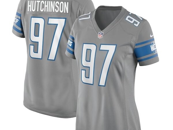 Aidan Hutchinson Detroit Lions Nike Women's Game Jersey - Silver/Blue
