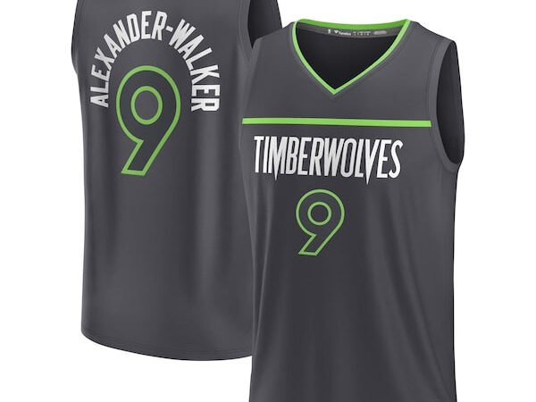 Nickeil Alexander-Walker Minnesota Timberwolves  Fast Break Replica Player Jersey - Statement Edition - Black
