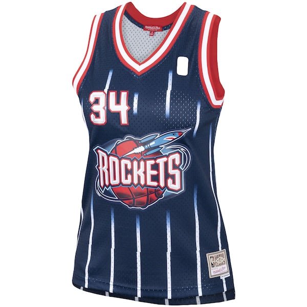 Hakeem Olajuwon Houston Rockets Women's Hardwood Classics Swingman Jersey - Navy/Red