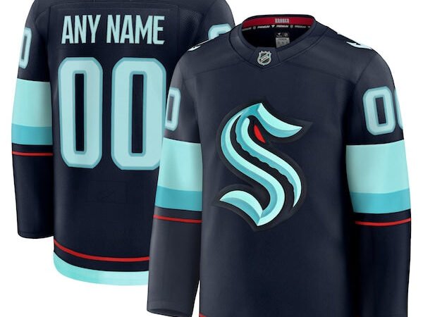 Seattle Kraken  Home Premium Custom Jersey - Deep Sea Blue/White