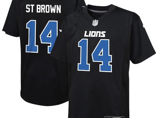 Amon-Ra St. Brown Detroit Lions Nike Youth Fashion Game Jersey - Carbon Black