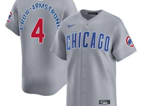 Pete Crow-Armstrong Chicago Cubs Nike Road Vapor Limeted Player Jersey - Grey